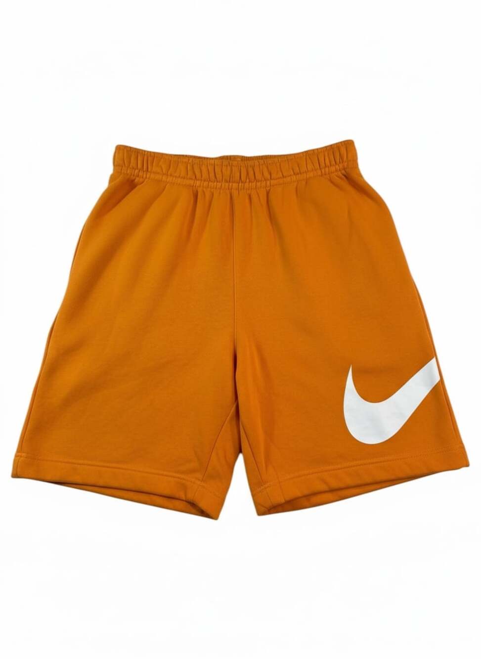 Nike Mens Club Shorts Brushed Fleece Graphic Swoosh Orange BV2721-886 Small